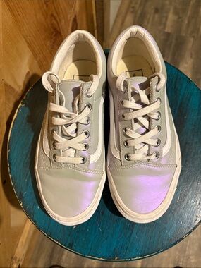 Vans Gray Iridescent Low Top Sneakers with Lavender Sheen